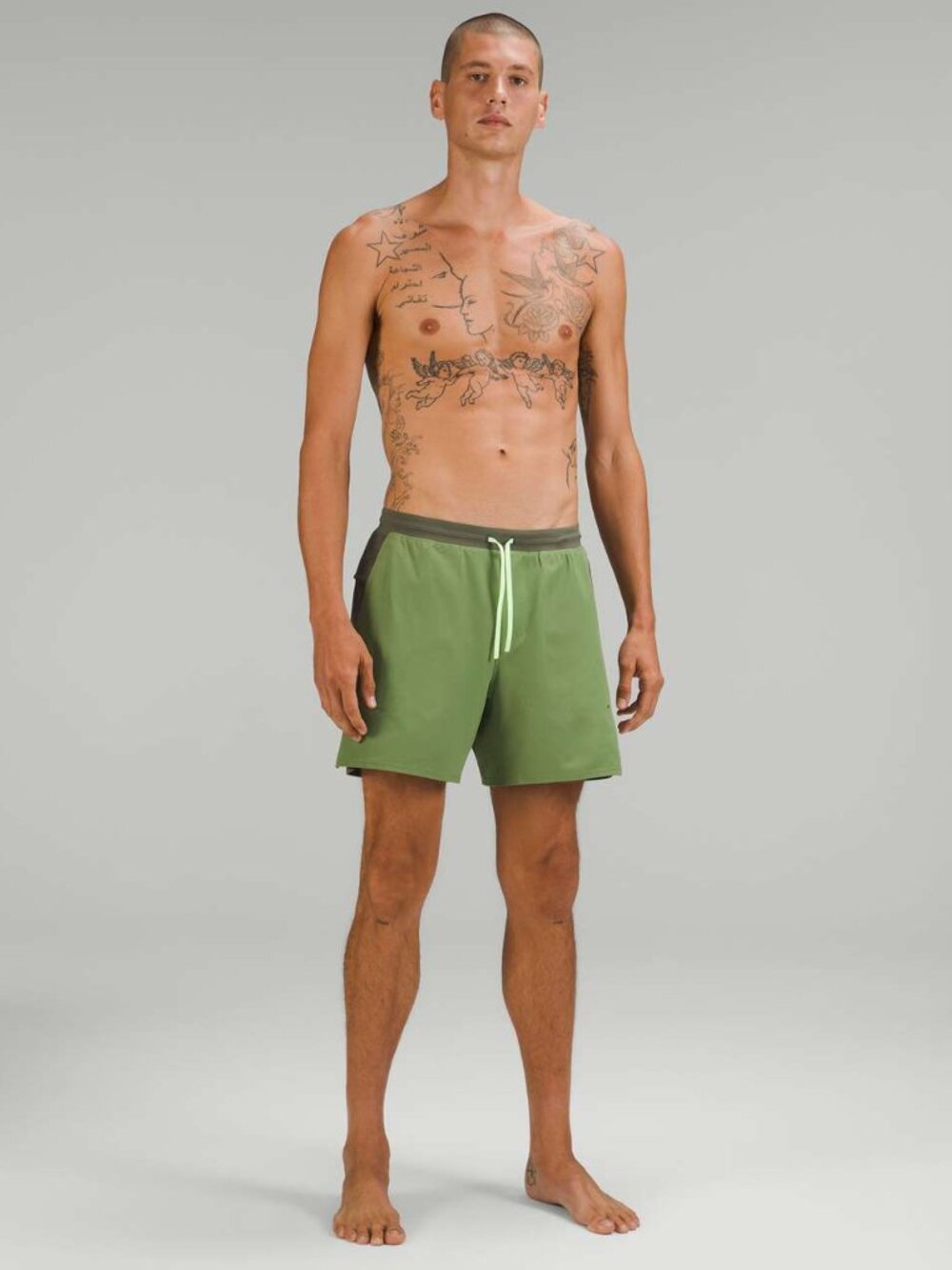 Lululemon Active Swim Short - Green Foliage / Carob Brown - Small